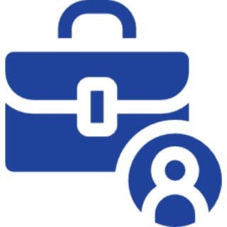 A blue briefcase icon with a lock symbol in front.