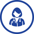 Icon of a doctor with stethoscope.